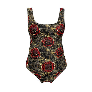 Vinrons Rosen Goldblatt Badeanzug