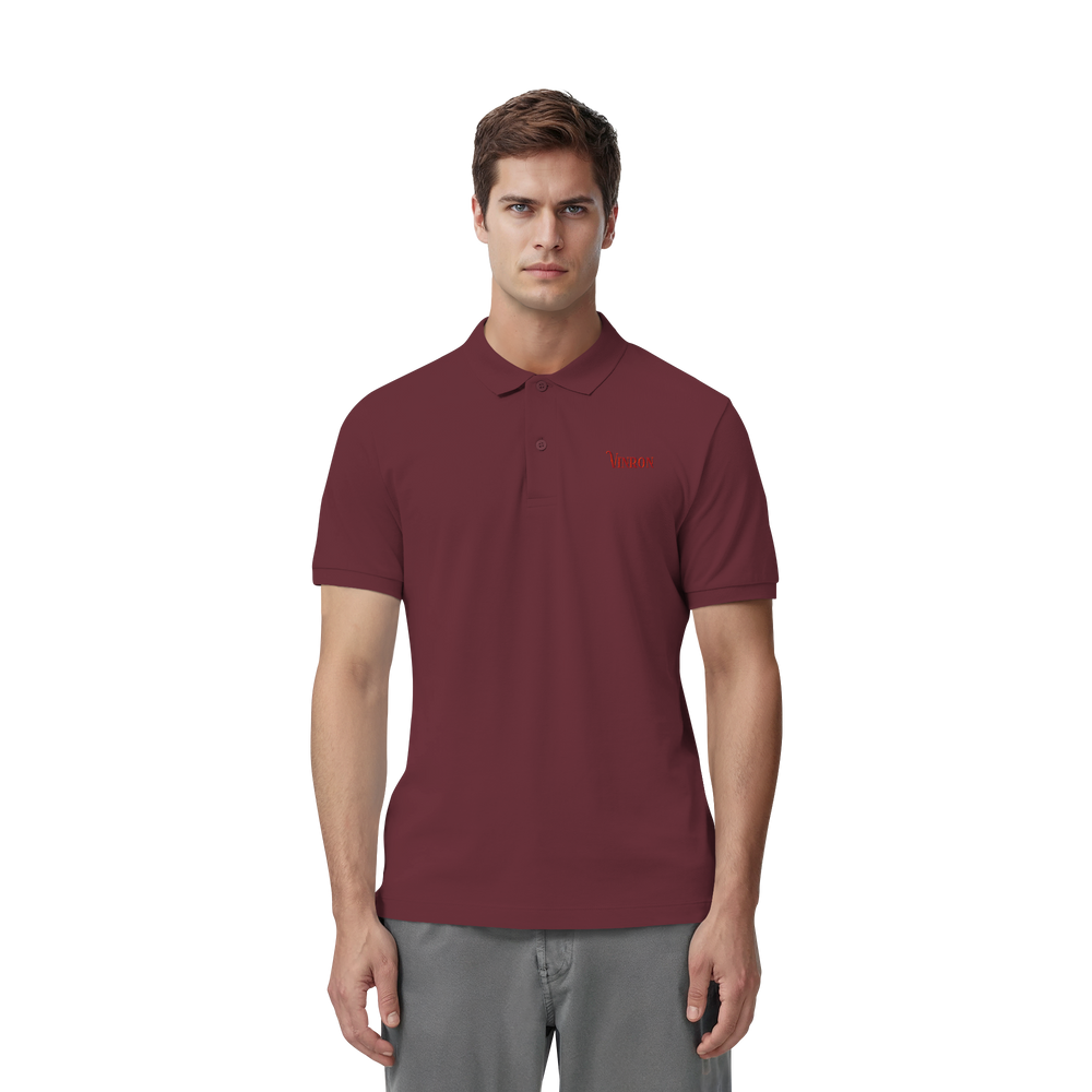Vinron Red Polo-Shirt - Organic Fitted Poloshirt